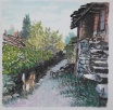浙江小村 - 馮漢榮 斗方中國畫